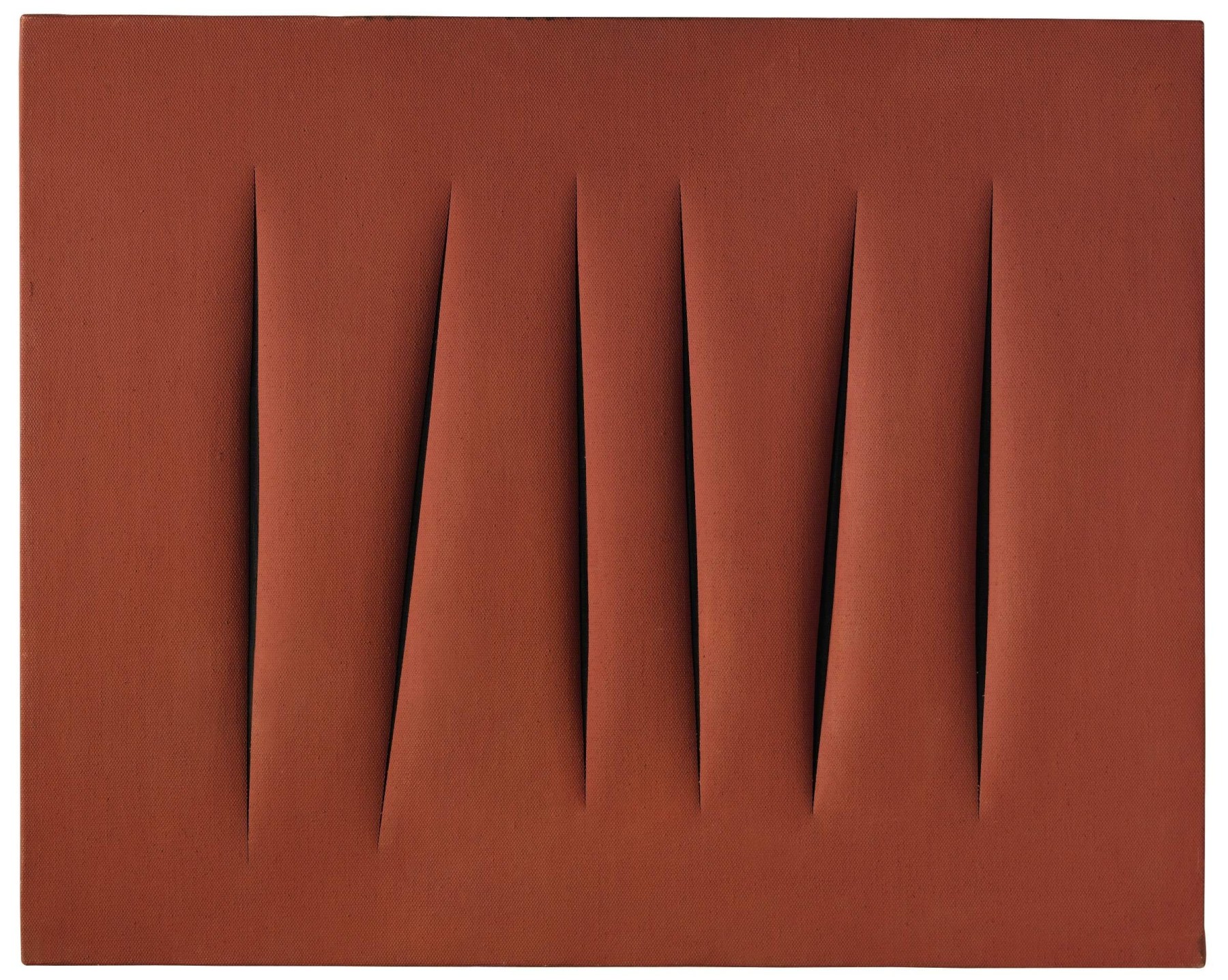 About the Artwork Lucio Fontana. Concetto Spaziale, Attese (1 + 1   3 Ao) (60 T 122). 1960. Latex Paint on Canvas. 65 X 81 Cm.  by Lucio Fontana
