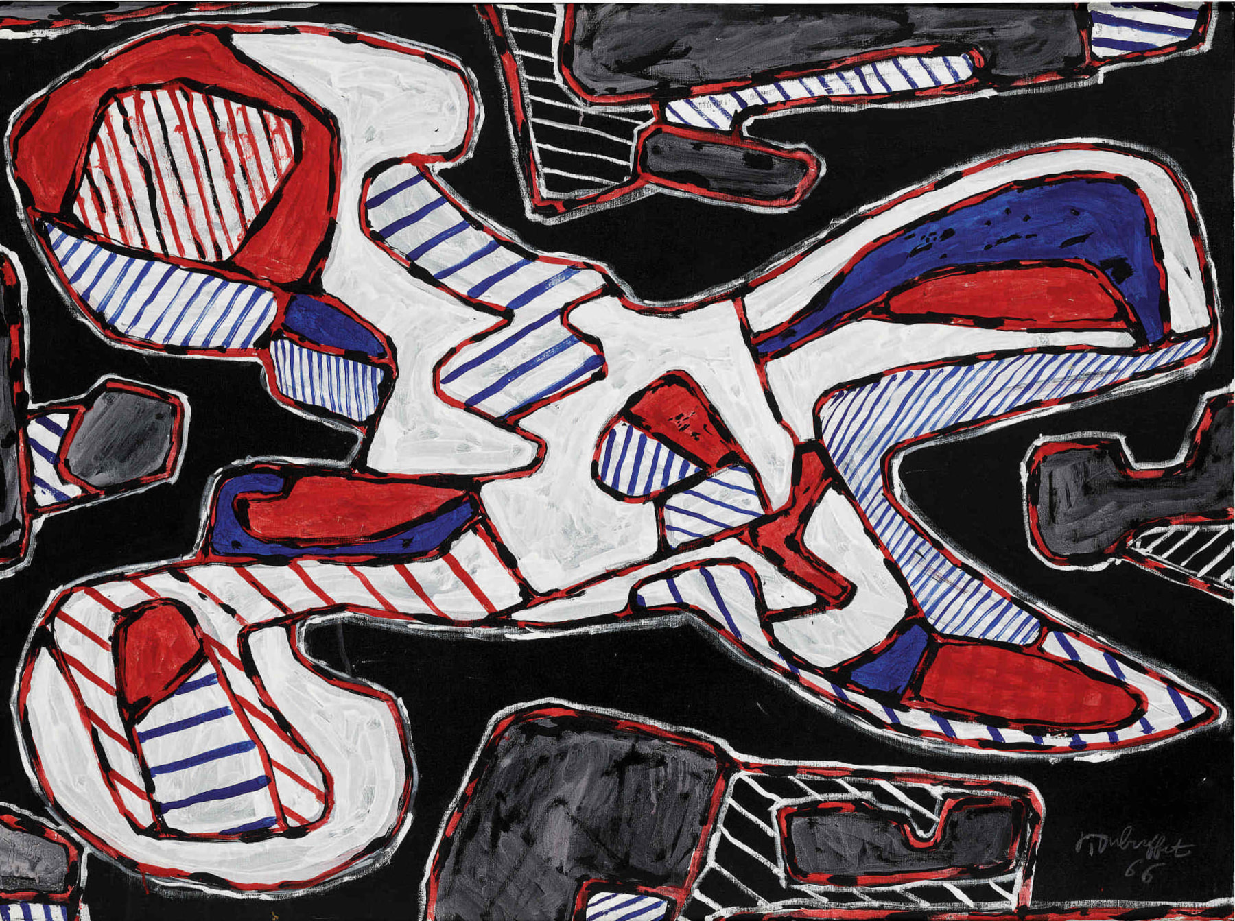 About the Artwork Jean Dubuffet. Ciseaux I. 1966.acrylic on Canvas  by Jean Dubuffet