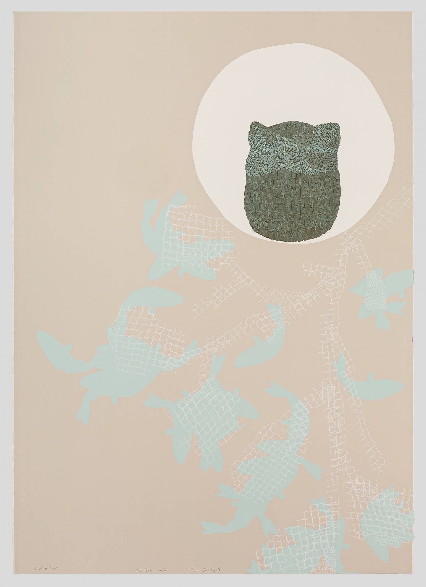 About the Artwork Yim Ja Hyuk. a Night With an Owl. 2007  by Yim Ja-Hyuk