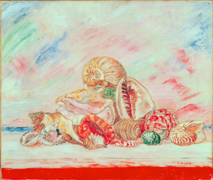 About the Artwork James Ensor. Coquillages (seashells). 1937. Oil on Canvas. (50 X 60 Cm)  by James Ensor