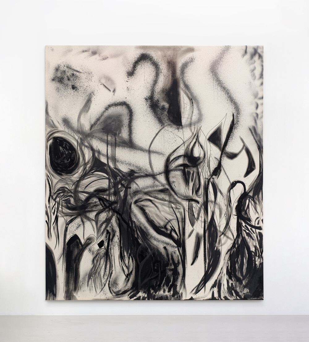 About the Artwork Peppi Bottrop. Pim Ppy. 2022. Charcoal, Graphite, Acrylic and Flame Soot on Canvas. 280 X 240 Cm  by Peppi Bottrop