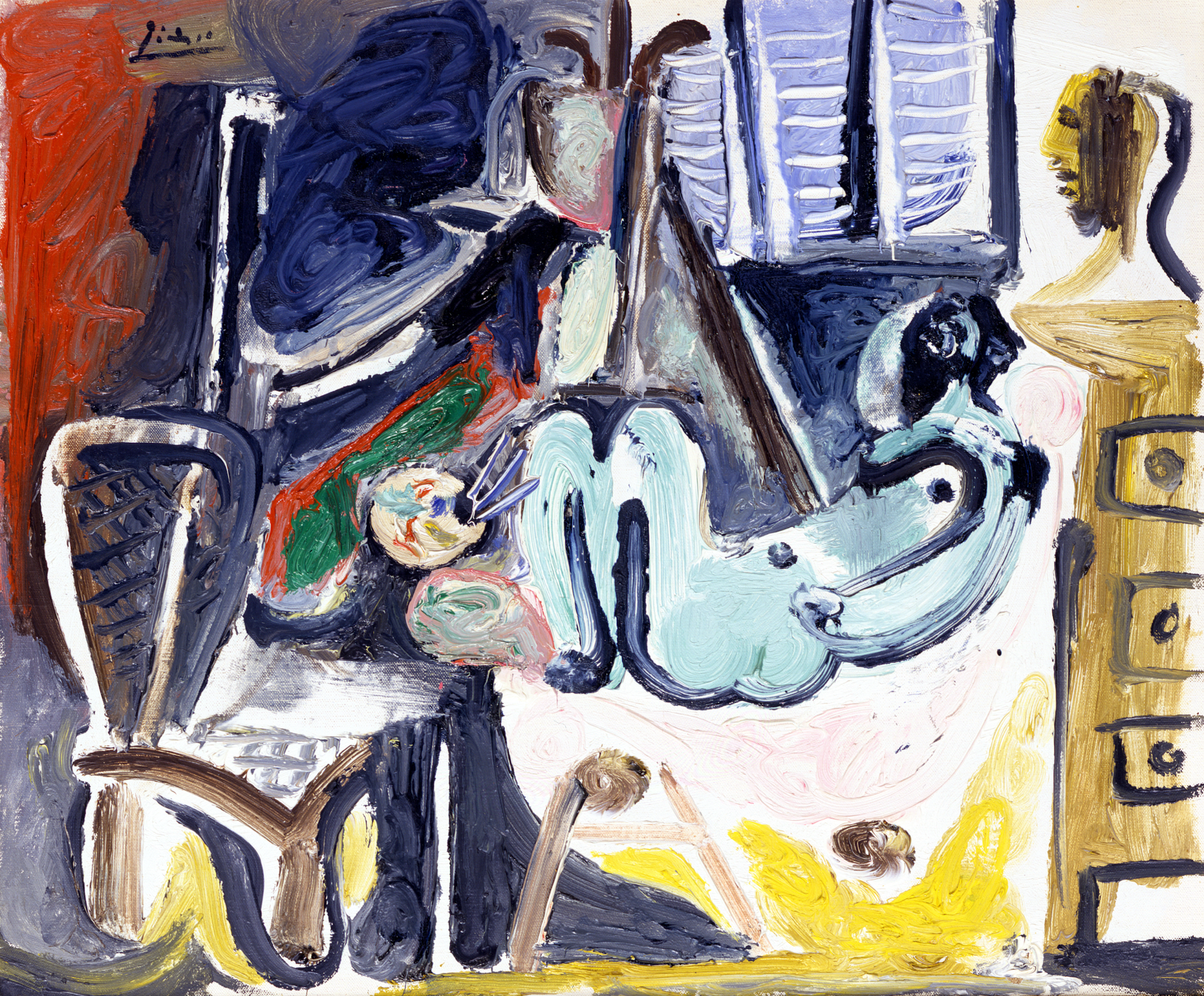 About the Artwork Pablo Picasso. Le Peintre Et Son Modèle. 1963. Oil on Canvas. 38.2 X 46.4 Cm.  by Pablo Picasso
