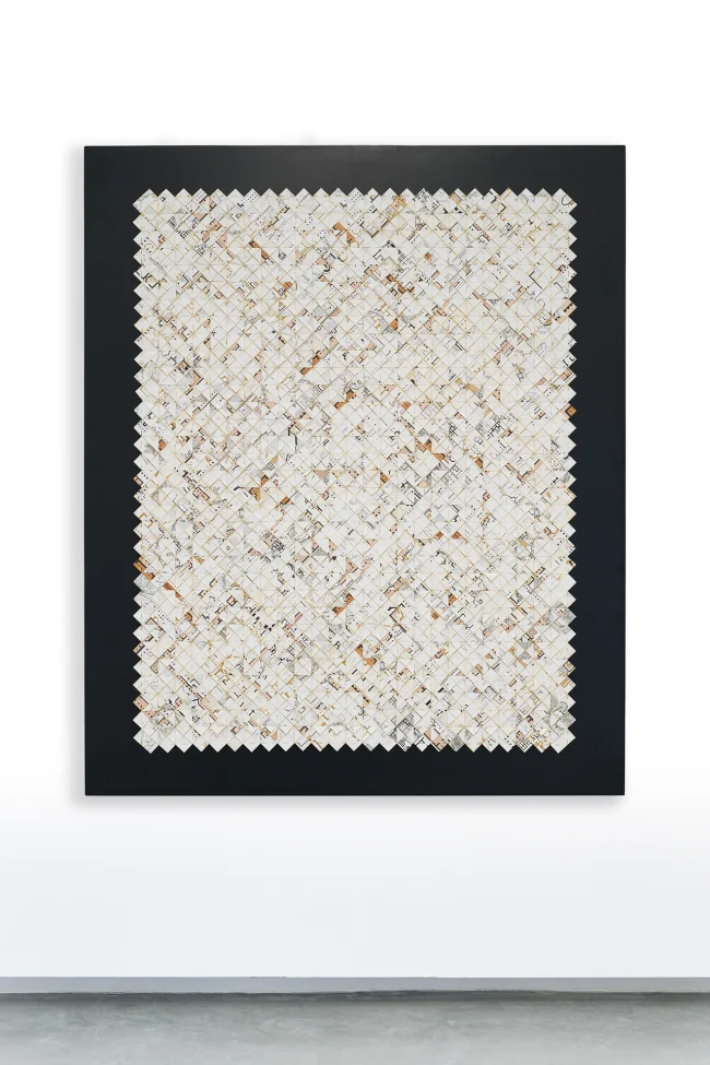 About the Artwork Catalina Swinburn Pleiades, 2022 Woven Paper From Archaeological Documentation on Temple Stars Plans Aligned From Greece & Egypt  180h X 150w X 10d Cm  by Catalina Swinburn